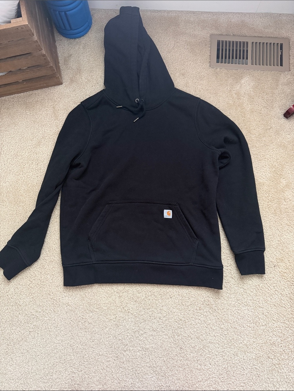 Carhartt Black Pullover Hooded Sweatshirt with Pocket Logo